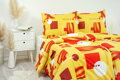 Ložní povlečení krepové Stanex Scarlet žluto-červená (LS80), 140 x 220 + 90 x 70, Knoflíkové