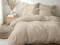 Ložní povlečení krepové Stanex Srdíčka latte (LS432), 140 x 200 + 90 x 70, Knoflíkové