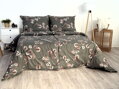 Ložní povlečení flanelové Stanex Koja hnědá (LS448), 140 x 200 + 90 x 70, Knoflíkové