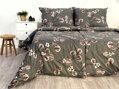 Ložní povlečení flanelové Stanex Koja hnědá (LS448), 140 x 200 + 90 x 70, Knoflíkové