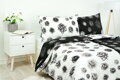 Ložní povlečení krepové Stanex orbit černo-bílý (LS88), 140 x 200 + 90 x 70, Knoflíkové