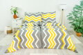 Ložní povlečení krepové Stanex cikcak žlutý (LS192), 140 x 200 + 90 x 70, Knoflíkové