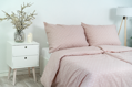 Ložní povlečení bavlněné Stanex růžový puntík (LS373), 140 x 200 + 90 x 70, Knoflíkové