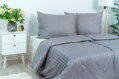 Ložní povlečení atlas grádl Stanex proužek tmavě šedý (LS907), 140 x 200 + 90 x 70, Knoflíkové