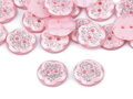 Knoflík květ s glitry velikost 20