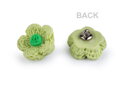 Knoflík 3D květ imitace háčkování velikost 28