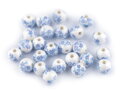 Porcelánové korálky s květy Ø8 mm