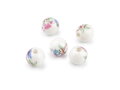 Porcelánové korálky s květy Ø10 mm