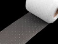Tylová stuha se stříbrnými puntíky šíře 75 mm