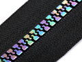 Duhový kostěný zip šíře 5 mm délka 80 cm