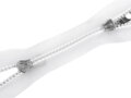 Zip kostěný 5 mm dělitelný 2 jezdce / dvoucestný 70 cm transparentní