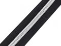 Zip spirálový šíře 10 mm metráž se stříbrnými zoubky