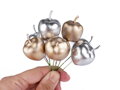 Umělá jablíčka na drátku metalická