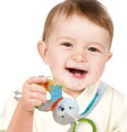 CLEMENTONI Baby chrastítko zajíček s úchytem pro miminko PLYŠ