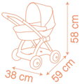 SMOBY Kočárek Baby Nurse hluboký pro panenku miminko kov