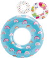INTEX Nafukovací kruh průhledný + potisk 81cm plavací kolo do vody 59259