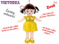 Panenka Viktorka soft textilní hadrová látková mluví česky na baterie CZ Zvuk
