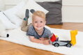 LENA Truckies sklápěč 22cm set baby autíčko + panáček 01620 plast