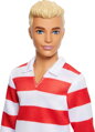 MATTEL BRB Barbie Fashionistas panák Ken červenobílé pruhované triko
