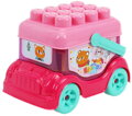 Autobus baby volný chod herní set s 18 kostkami a samolepkami 2 barvy