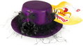 KARNEVAL Klobouk mini fialový s pavouky *KARNEVALOVÝ DOPLNĚK*