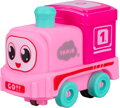 Vláček baby mašinka s očima na baterie na setrvačník Světlo 4 barvy