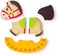 WOODY DŘEVO Baby vkládací puzzle koník skládačka 5 dílků na desce