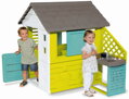SMOBY Domeček baby dětský zahradní Pretty s kuchyní set s nádobím a doplňky