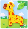 DŘEVO Puzzle vkládací na desce zvířátka 15x15cm 6 druhů