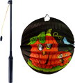 Lampion kulatý 25cm Halloween dýně na svíčku / žárovku s hůlkou na baterie Světlo