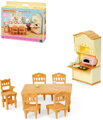 Sylvanian Families jídelna stůl s židlemi a kredencí nábytek doplněk k herním sadám