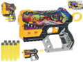 Pistole dětský blaster + soft pěnové náboje 8ks 2 barvy plast