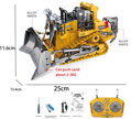 RC Buldozer funkční na vysílačku 2,4GHz na baterie 1:24 kov USB Světlo Zvuk