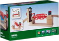 BRIO DŘEVO Set most železniční s výtahem + 2 koleje rozšíření k vláčkodráze
