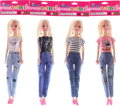 Panenka fashion blondýnka kloubová 30cm dlouhé vlasy 4 druhy