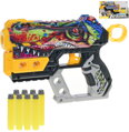 Pistole dětský blaster + soft pěnové náboje 8ks 2 barvy plast