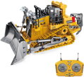 RC Buldozer funkční na vysílačku 2,4GHz na baterie 1:24 kov USB Světlo Zvuk