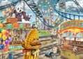 RAVENSBURGER Kids Hra puzzle únikové Zábavní park 368 dílků 70x50cm skládačka 2v1