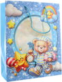 Taška dárková Medvídek pyžámko 26x32x10cm karton+plast 4 druhy