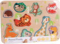 DŘEVO Vkládačka zvířátka lesní 9 dílků puzzle vkládací na desce