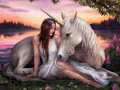 PUZZLE Prime 3D Dívka a jednorožec 31x23cm 100 dílků holografické