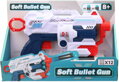 Pistole dětská plastová set blaster + náboje soft pěnové / na přísavku 12ks