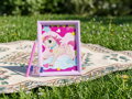 Mozaika diamantová lepení kamínků Unicorn v rámečku kreativní set 4 barvy