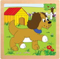 WOODY DŘEVO Puzzle baby vkládací na desce 4 dílky v rámečku 4 druhy