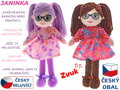 Panenka Janinka soft textilní hadrová látková s brýlemi na baterie CZ Zvuk