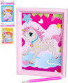 Mozaika diamantová lepení kamínků Unicorn v rámečku kreativní set 4 barvy