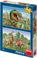DINO Puzzle Souboj dinosaurů 2x48 dílků 26x18cm skládačka