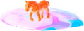 Sliz barevný zábavná hmota s koníkem 10cm Horse Friends 4 druhy v kelímku