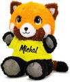 PLYŠ Panda červená v tričku se jménem 17cm 6 druhů *PLYŠOVÉ HRAČKY*