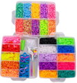 UDĚLEJ SI NÁRAMEK Gumičky LOOM BANDS 10000ks s doplňky mix barev